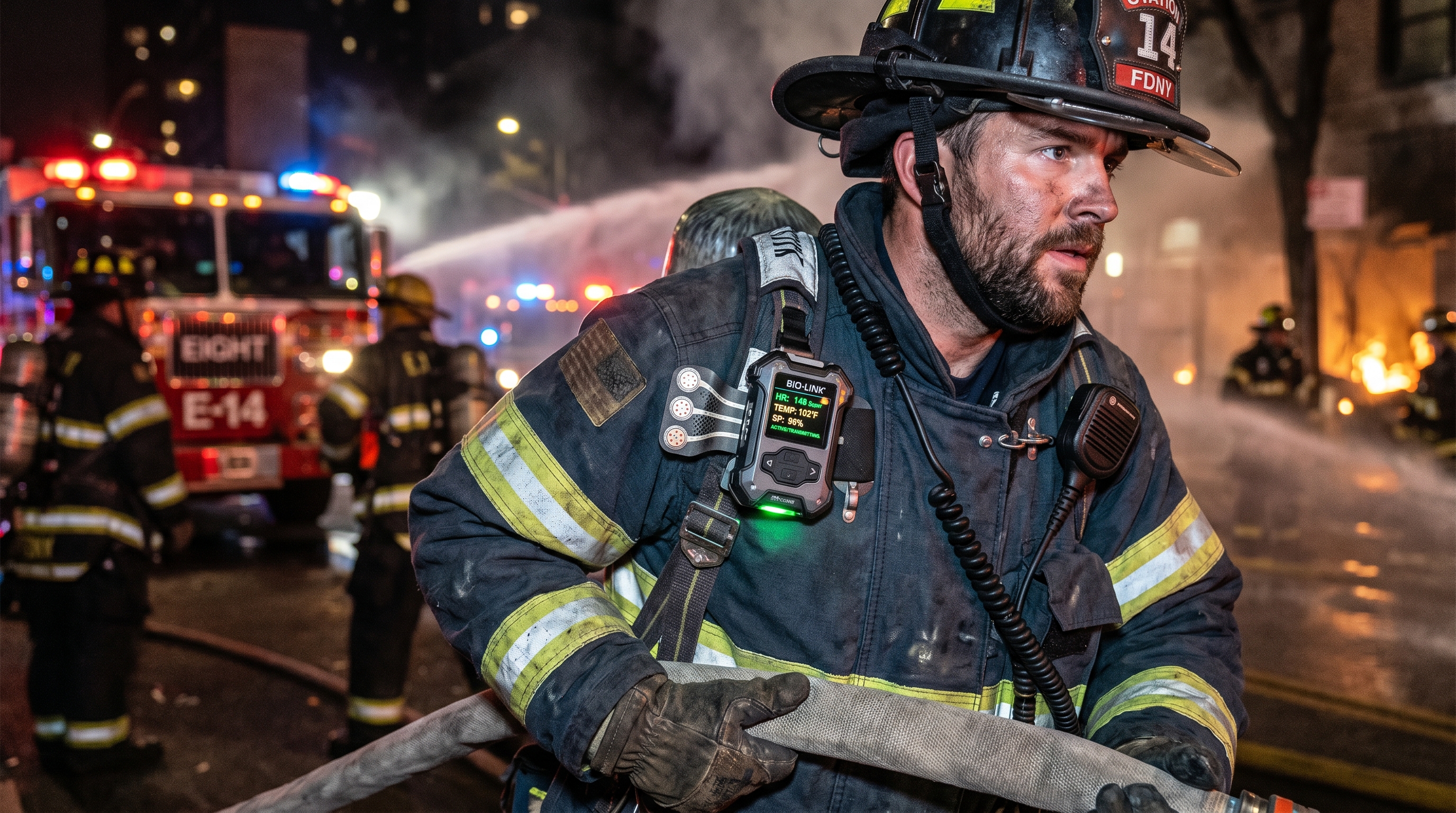 Firefighter wearable health monitor