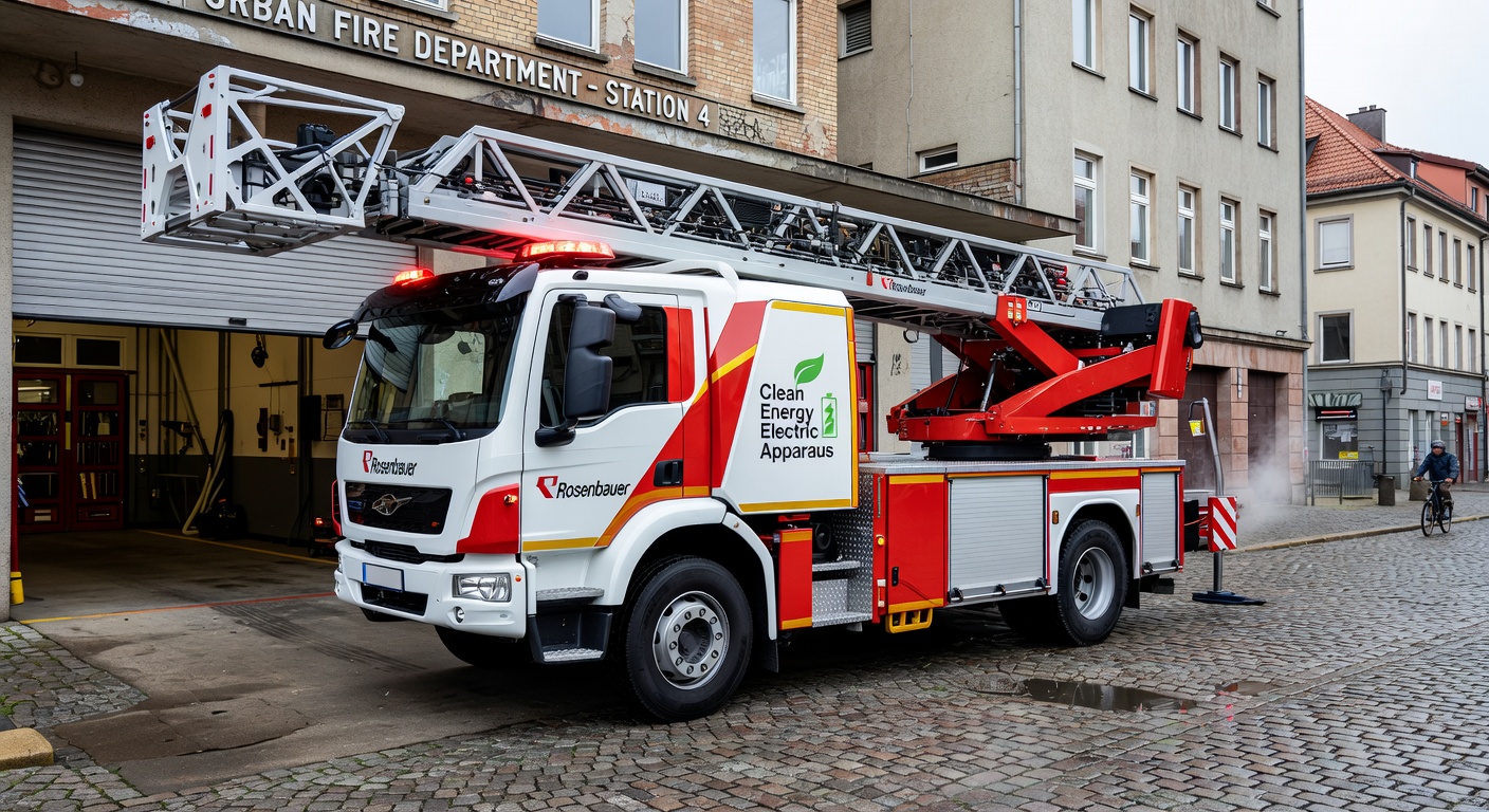Electric aerial ladder fire truck