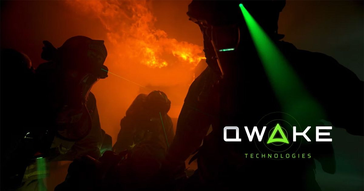 Qwake Technologies C-THRU augmented reality firefighter helmet promotional image