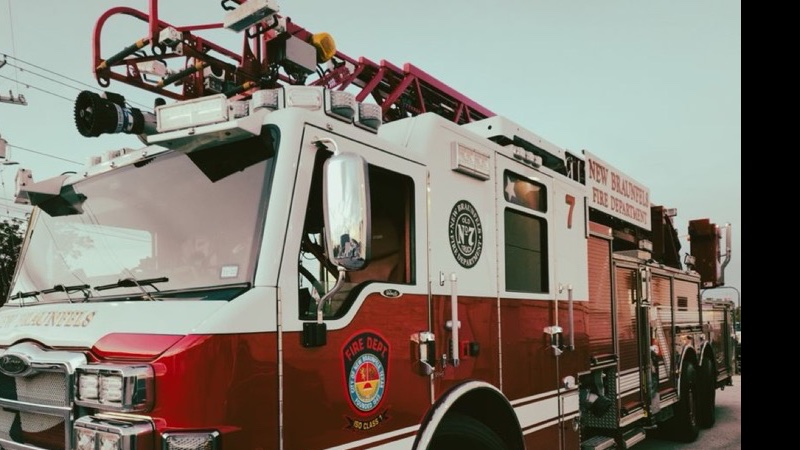 American Texas fire department engine and ladder truck